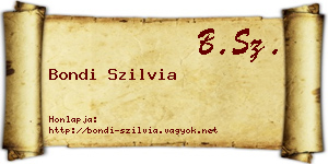 Bondi Szilvia névjegykártya