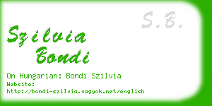 szilvia bondi business card
